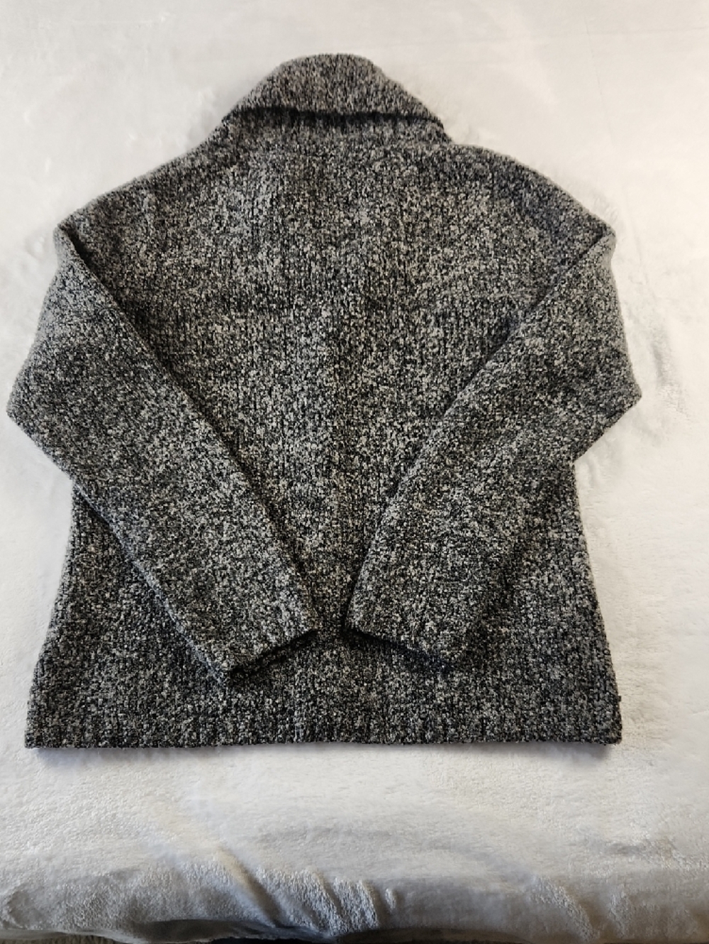 croft & barrow Marled Gray Shawl-Collar Button Sweater - Picture 13 of 16